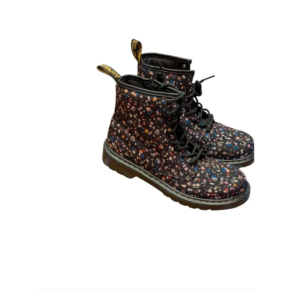 Dr. Martens Delaney Canvas Floral Print boots size 4 US 90s Grunge combat youth